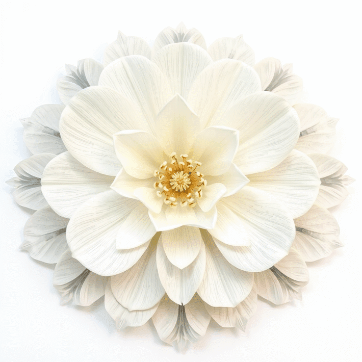 Vit blomma som symboliserar de Universella Lagarna
