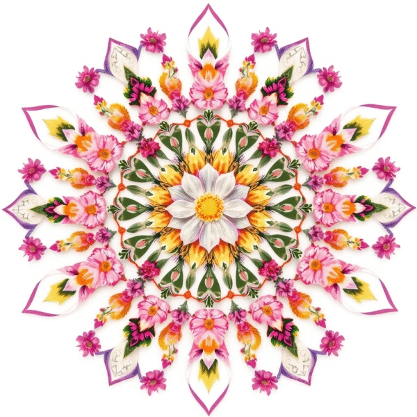 Blomster mandala I rosa färger, en symbol för att hela sina inre organ med Karolina Eleonoras energihealing.