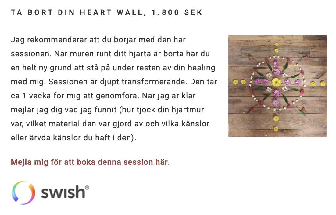 Karolina Eleonora är en populär Certifierad Emotion Code healer i Sverige som hjälper klienter att ta bort sin Heart Wall med energi healing.