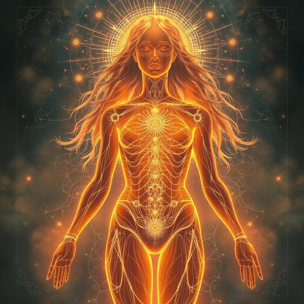 En eld-kvinna i perfekt hälsa för hon har flow från en behandling som heter Body Upgrade, en energi healing av Karolina Eleonora som är en populär certifierad energi healer.