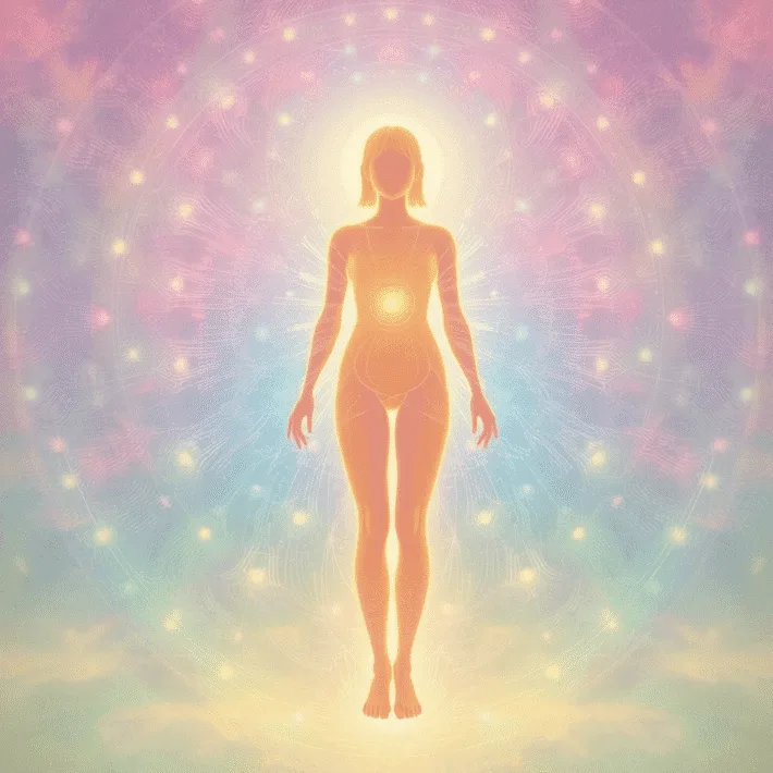 Aurans lager runt kroppen i färger som är Aura Uppgraderingen, en healingbehandling av Karolina Eleonora