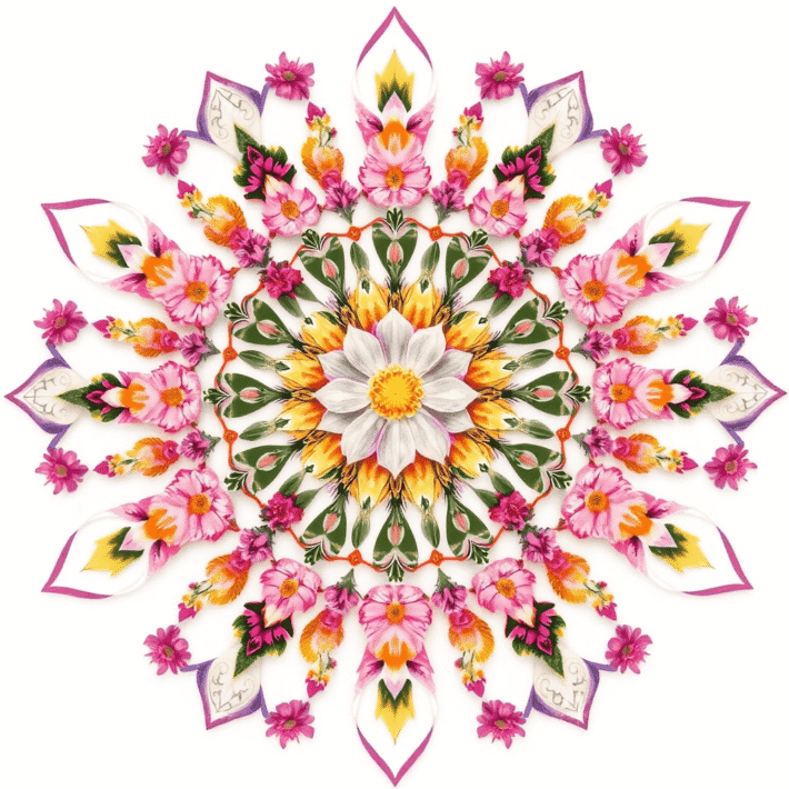 Blomster mandala I rosa färger, en symbol för Heart Wall med Karolina Eleonoras energihealing.