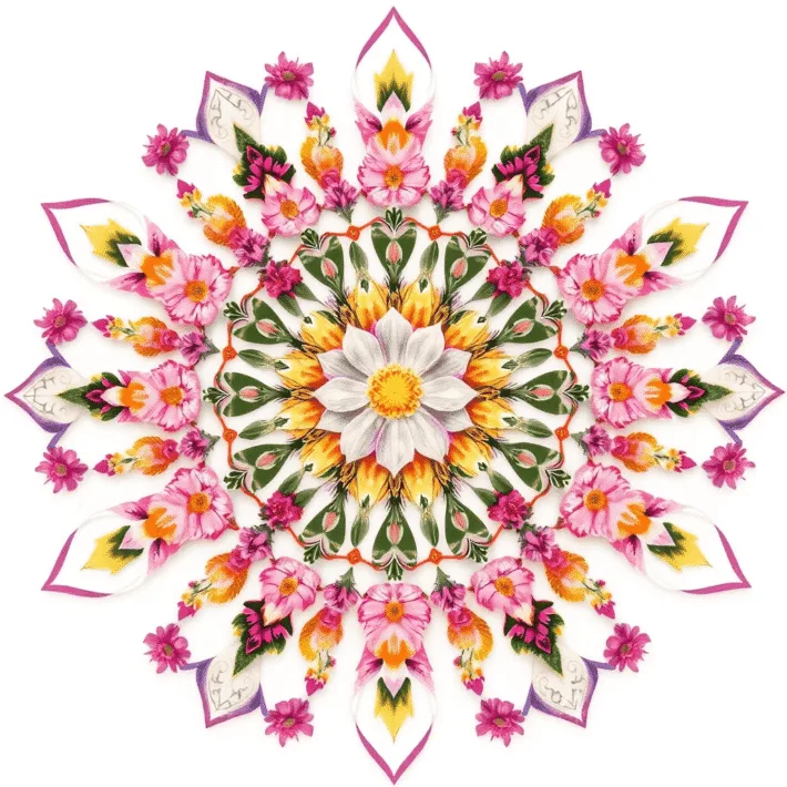Blomster mandala I rosa färger, en symbol för Heart Wall med Karolina Eleonoras energihealing.
