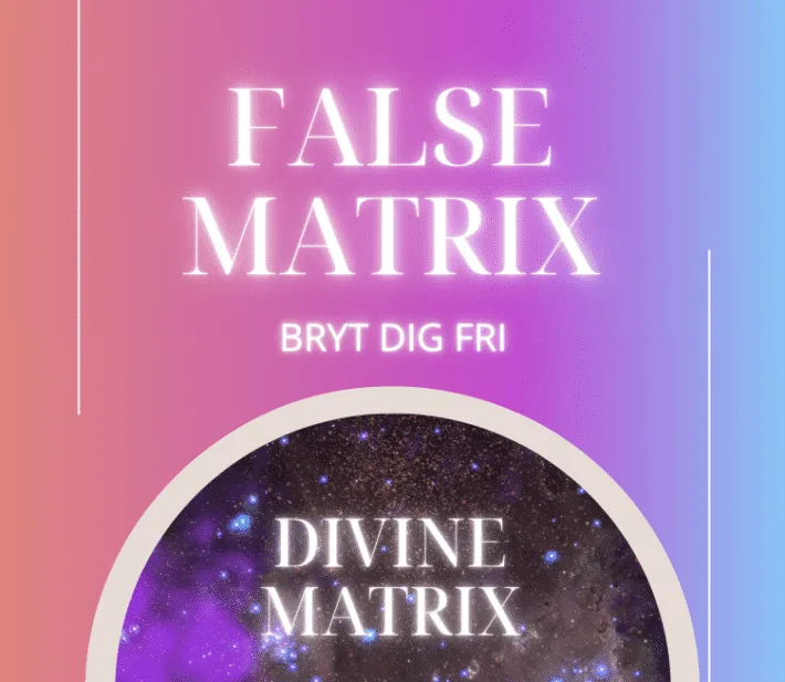 False Matrix ekurs framsida med neonrosa bakgrund och en stjärnportal